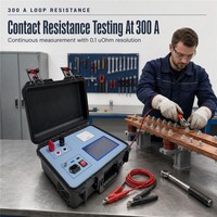 Testeur de résistance de contact 300A, micro-ohmmètre avec résolution de 0,1μΩ pour le test des disjoncteurs