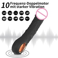 Estimulador de Clítoris con 10 Modos de Vibración Intensa, Juguetes Sexuales para Mujeres Adultas, Calentamiento del Punto G, Dildo Realista de Silicona de 22 cm, Vibrador Anal