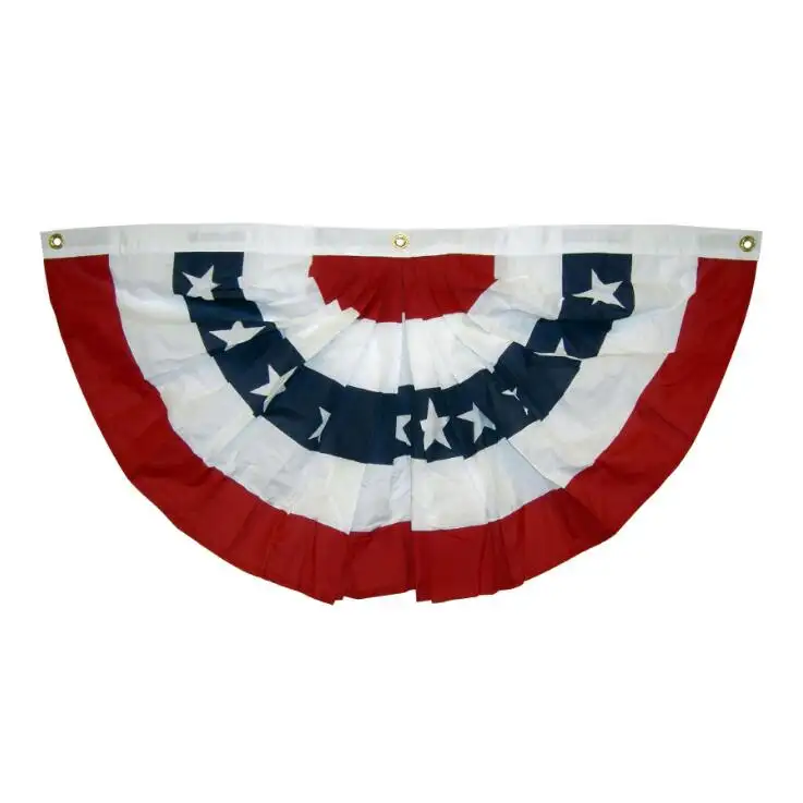 Stok USA patriotik 3x6 Ft bendera kipas berlipat Amerika untuk dekorasi 4th Juli