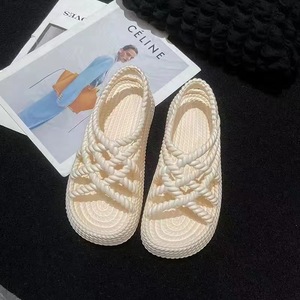 Sandalias Romanas Florales de Verano de Alta Calidad para Mujer, Nuevo Diseño, Estilo Hada, Plataforma Gruesa, Versátiles, Zapatos de Playa - Product Image 5