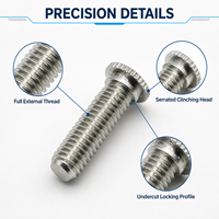 RFHS Flower Tooth Clinch Stud untuk Modul Baki Baterai Kendaraan Energi Baru, Pelat Pendingin, Enclosure Server 5G, Peralatan Medis