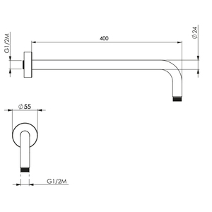 อุปกรณ์หมุนก้านฝักบัวทรงกลมสีดำขนาด40ซม. - Product Image 3