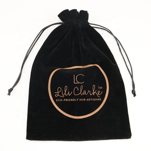 Wholesale Large Black Velvet Jewelry Packaging <b>Bag</b> with Custom logo Printed Suede Velvet Drawstring <b>Bag</b> Pouch <b>Dust</b> Proof - Product Image 2