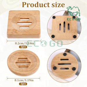 Porte-savon en bambou Plateau à savon en bois auto-drainant pour étuis à savon - Product Image 1