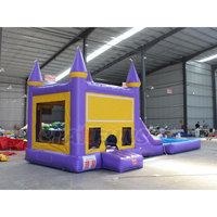 Vente en gros usine : Combo château gonflable aquatique commercial en PVC avec toboggan aquatique et piscine pour location de fêtes estivales
