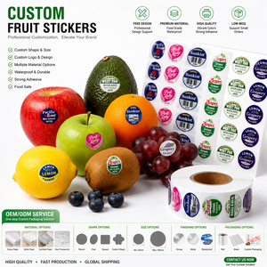 Étiquettes personnalisées pour fruits et légumes, autocollants avec logo, étiquettes PLU de qualité alimentaire, codes-barres pour l'emballage des fruits frais - Product Image 2