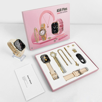 Montre connectée Lady Smartwatch A58 Plus, bracelet en or luxueux et délicat avec diamants, montre connectée sport 6 en 1, coffret cadeau
