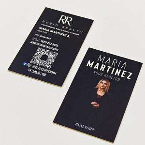 Tarjetas de Visita Personalizables de Lujo con Lámina Dorada, Borde Dorado, Estampado en Relieve, Papel Recubierto de 300g, Tamaño 15x10cm, para Regalo Personal, Uso Gratuito - Product Image 4