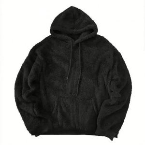 Custom Wholesale High Quality Manufacture Pullover Casual Thick Pockets Winter Warm <b>Sherpa</b> <b>Lined</b> Drawstring <b>Hoodie</b> Jacket - Product Image 4