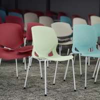 Chaise d'étudiant commerciale empilable, pliable, durable, écologique, design américain, moderne, ergonomique, en plastique et métal, conique, pour l'école