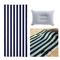 Premium Microfiber Beach Towel with Inflatable Pillow and Zip Pocket Sand Free Travel Towel Large Quick Dry Pool Towel