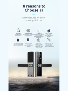 Cerradura Inteligente Wi-Fi con Seguridad por Aplicación Tuya OEM/ODM, Serie 5050, Cerradura de Embutir con Huella Dactilar y Contraseña para Puertas de Aluminio, Uso Doméstico en la Nube, S1-1T - Product Image 2