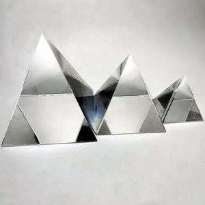 Adornos de Pirámide de Cristal Blanco con <span class=keywords><strong>Base</strong></span> Transparente, <span class=keywords><strong>Base</strong></span> Negra/Dorada, Cuatro Prismas, Diseño Pentahedral, Accesorios de Fotografía para Negocios - Product Image 6