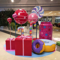 Barre de bonbons de Noël en fibre de verre de grande taille, style pop art personnalisé, pour la décoration de confiserie
