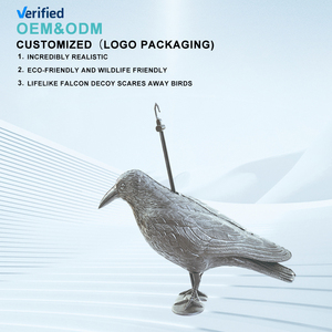 Estatua de <span class=keywords><strong>Cuervo</strong></span> de Plástico con Plumas Negras, Simulación Realista, Decoración Ecológica para Jardín - Product Image 6