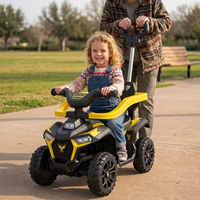 Quad électrique pour enfants avec poignée de poussée, batterie 6V, pour le plaisir en plein air