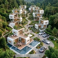 Module d'habitation modulaire extérieur en panneaux composites d'aluminium, type capsule, pour séjour résidentiel, hébergement touristique et voyage transfrontalier