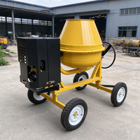 Bétonnière mobile à 4 roues 6m³/h, petit mélangeur diesel à tambour pour la construction et le traitement des matériaux