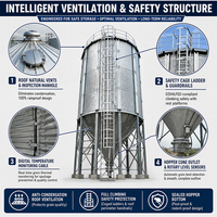 Silo à grains à fond conique en acier ondulé galvanisé à chaud avec système de décharge conique