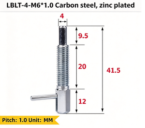 Piston d'indexage à poignée en L (LBLT) en acier inoxydable à ressort pour un positionnement sécurisé dans les profilés en aluminium - Product Image 5