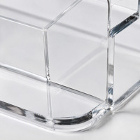 Présentoir cosmétique personnalisé en acrylique transparent, organisateur de maquillage à plusieurs niveaux, étagère de comptoir pour soins de la peau et parfums avec panneau logo