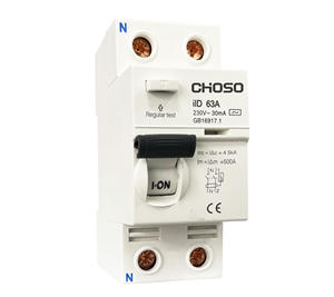 CHOSO COID PA66 RCBO RCCB 32A 63A 230V 400V 1P + N 3P + N 2P 4P 4.5kA/6kA Capacité de rupture Montage sur rail - Product Image 4
