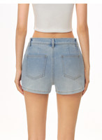 Short Jean Femme Low Waist Slim Fit Mini Jorts Vintage Wash Y2K Coquette Booty Hot Pants Été Casual Streetwear
