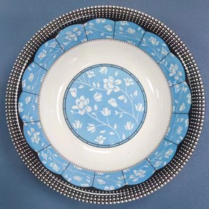 Plato de sopa de cerámica azul y blanco con estampado de 8 pulgadas, juego de platos de cena creativos para desayuno, pastel, aperitivos, Decoración de mesa, regalo - Product Image 5