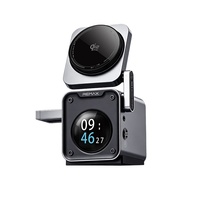 Chargeur sans fil magnétique 3-en-1 Remax pour 2.2 avec port Type-C, sortie 25W pour smartphones, montres connectées et écouteurs