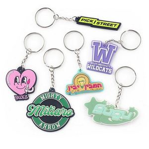 Promotional <b>Custom</b> 2D Soft <b>Key</b> Chain Logo Keychains Silicone Keyring Rubber Personalized Customized Pvc Keychain - Product Image 3
