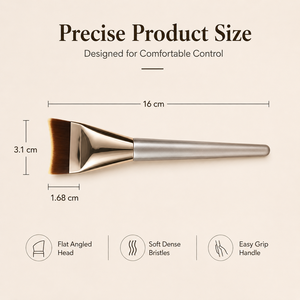 Pinceau de maquillage professionnel à poils denses et à tête plate pour fond de teint liquide ou crème, application sans démarcation - Product Image 4