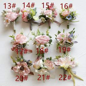 ชุดดอกไม้เทียมสีชมพูสำหรับงานปาร์ตี้เจ้าบ่าวงานแต่งงานงานพรอมงานปาร์ตี้ - Product Image 3