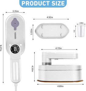 Portable Mini Travel Steam <strong>Iron</strong> 180 Degree Rotation <strong>8</strong> Mode Temperature Adjustment Wet/Dry Option Ceramic Hotel Household - Product Image 2