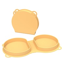 Assiette d'alimentation pliable en silicone de qualité alimentaire pour tout-petits de 6 à 12 mois, réutilisable, non toxique, lavable au lave-vaisselle, antidérapante, portable