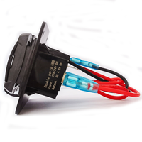 Panneau en aluminium à gravure laser 2 groupes 4.2A double prise USB Voltmètre voiture Interrupteur à bascule pour véhicule voiture camion bateau remorque