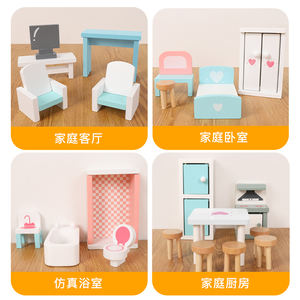 Casa delle Bambole in Legno Unisex, <span class=keywords><strong>Gioco</strong></span> di Ruolo, Decorazione <span class=keywords><strong>per</strong></span> Bambini e <span class=keywords><strong>Bambine</strong></span> dai 2 ai 7 Anni - Product Image 2