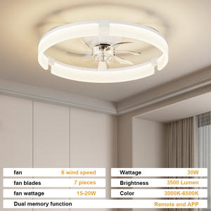 Smart 7-Blade <b>Bedroom</b> <b>Ceiling</b> <b>Fan</b>, Metal Design, 3-Color Temp Adjustable, <30dB Quiet DC Motor, 6-Speed, with Remote Control - Product Image 6