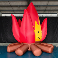 Modèle publicitaire gonflable flamme de feu de camp extérieur en tissu Oxford, motif dessin animé mignon, pour décoration d'événements et de fêtes, accessoire de présentation