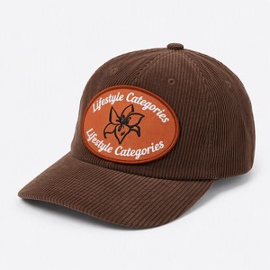 Casquette de baseball vintage en velours côtelé à 6 panneaux, ajustable, avec patch tissé personnalisé avec logo, respirante et imperméable pour usage extérieur - Product Image 1
