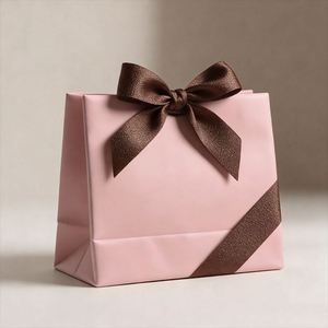 Wholesale Eco-Friendly Laminated Kraft Paper Mini <b>Gift</b> <b>Bags</b> Factory Customized Ribbon & String Handles - Product Image 2