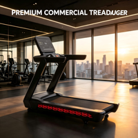 Tapis roulant commercial électrique pour salle de sport avec écran LCD, vitesse de 20 km/h et inclinaison réglable