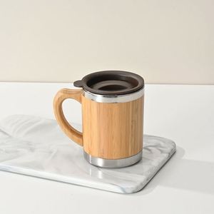 Natural Retro Outdoor Portable Bamboo Cup Multi-capacity Creative Double Stainless Steel Bamboo Shell <b>Thermos</b> Cup - Product Image 4