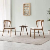 Nordic Scandinavian Modern Leisure Chair mit Leder Rückenlehne Holz Wohn möbel für Restaurant und Hotel Esstisch Set