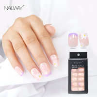 Faux Ongles Courts Nude Français en Acrylique ABS Réutilisables à Coller – Vente en Gros