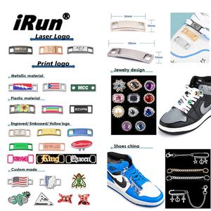 IRun Custom Grabado Lock Shoelace Tag Placa de metal en blanco Cordones Encantos Nombre personalizado Zapato Encaje Dubraes para zapatillas de deporte - Product Image 3