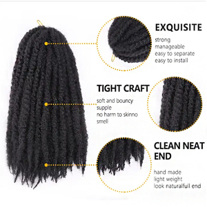 Extensions de cheveux <span class=keywords><strong>synthétiques</strong></span> pour tresses afro marley pré-gonflées de 100 g, 18 pouces, faux locs, <span class=keywords><strong>dreadlocks</strong></span>, tresses au crochet, ombré - Product Image 4