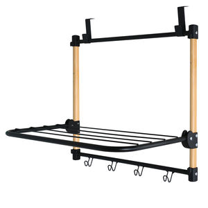 Séchoir à linge pliable peu encombrant à suspendre derrière la porte avec 4 crochets - Product Image 3