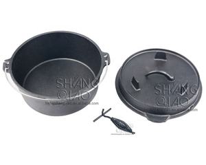 Ensemble de four néerlandais <span class=keywords><strong>en</strong></span> <span class=keywords><strong>fonte</strong></span> pré-assaisonné 2 <span class=keywords><strong>en</strong></span> 1, Casserole <span class=keywords><strong>en</strong></span> <span class=keywords><strong>fonte</strong></span> <span class=keywords><strong>sans</strong></span> revêtement avec lève-couvercle, populaire <span class=keywords><strong>en</strong></span> usine - Product Image 2