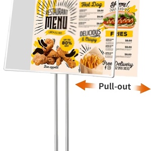 Advertising Aluminum Snap <b>Open</b> Frame Adjustable Poster Stand Floor Standing <b>Sign</b> Holder LED Slim Light Box for Store Exhibition - Product Image 3