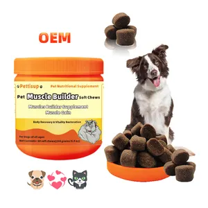 Pettisup OEM Beef Flavor Muscle Gain Treats Supports High Protein Promote Growth Soft Chews Muscle Booster Soft Chews For Dogs